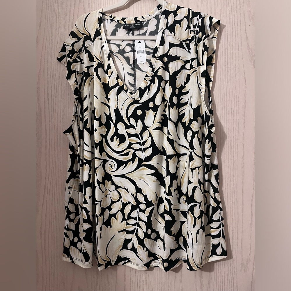 Lane Bryant Elegant Black and Cream Women's Top